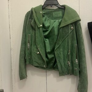 Green suede blank NYC jacket